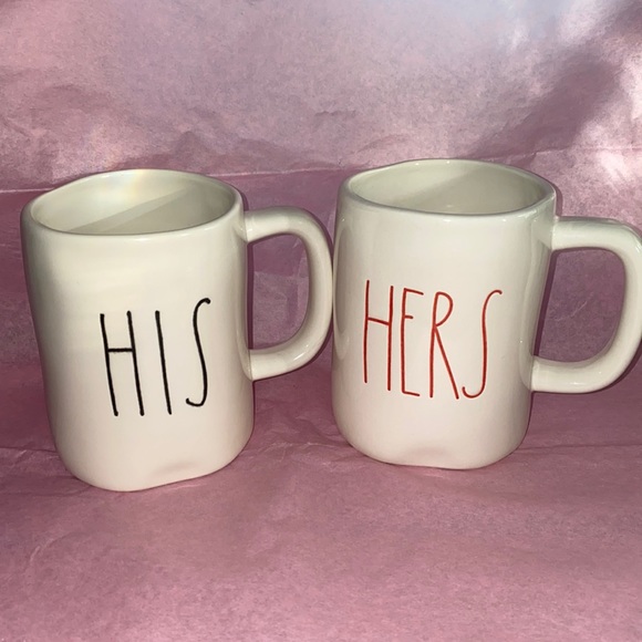 Rae Dunn His & Hers Mugs - Picture 1 of 5